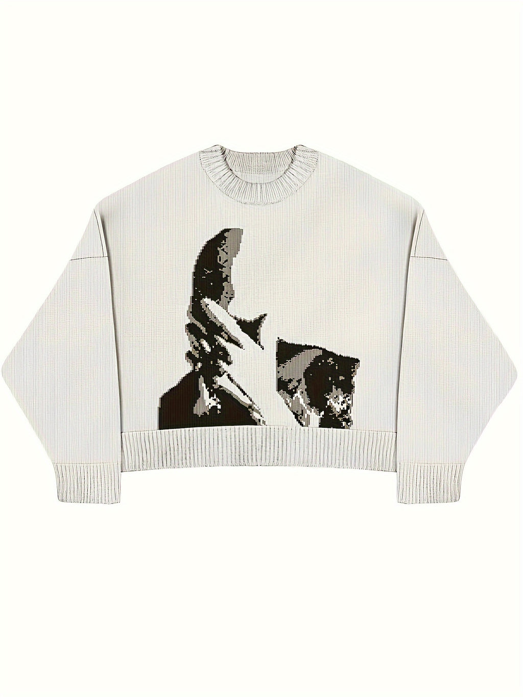 Masked knitted sweater.