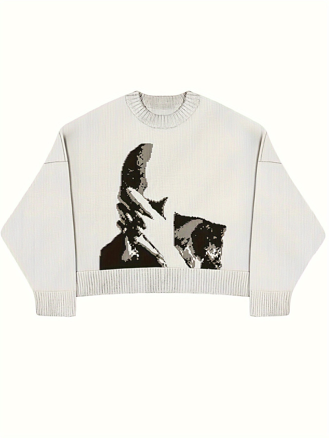 Masked knitted sweater.