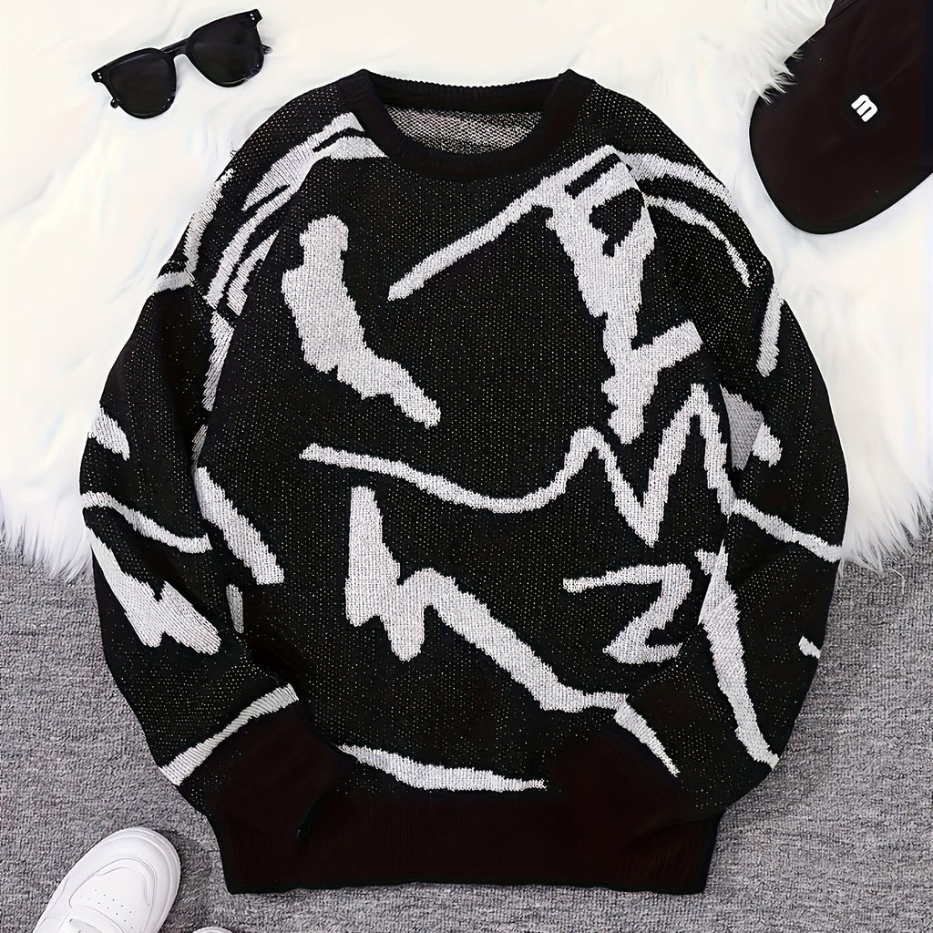 Clean design knitted sweater.