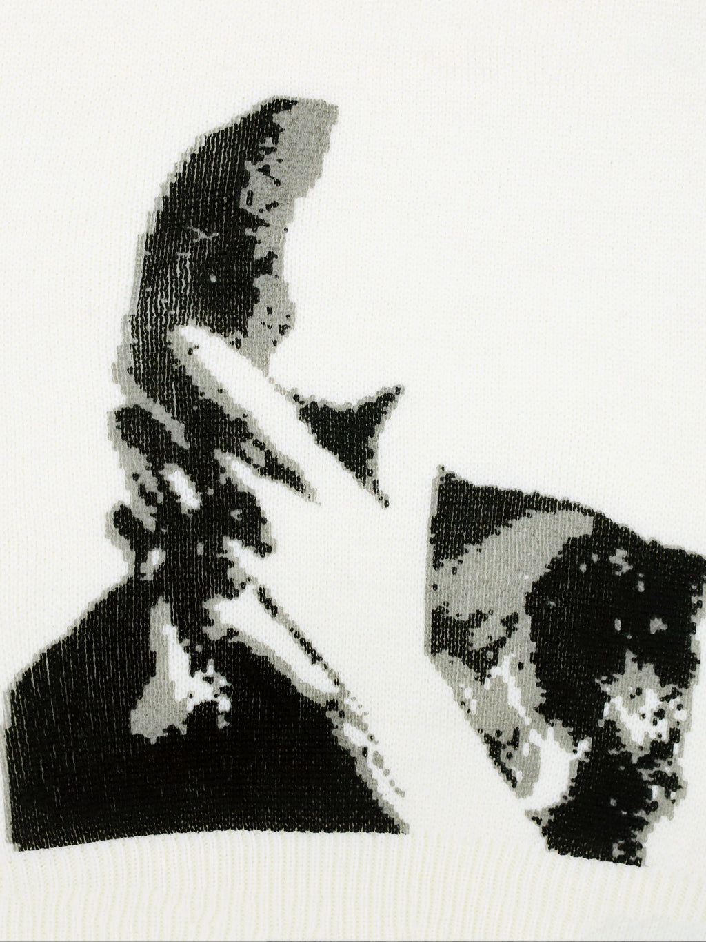 Masked knitted sweater.